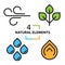 The four natural elements icons set