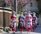 Four nice woman in Maiko kimono dress