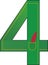 The four number it is various style number. With green color like cloth needlework.