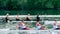 Four person oared rowing boat race - blurred