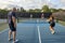 Four Pickleball Players in Action