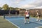 Four Pickleball Players in Action