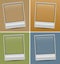 Four picture frames on different color background