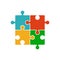 Four piece color puzzle icon