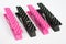 Four Pink and Black Clothes Pins with Fun Patterns Perspective V