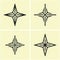 Four Point Star icon. Cross star.