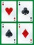 Four poker ace cards in shiny style