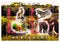 Four postage stamps printed in Congo shows African fauna serie, circa 2013