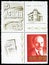 Four postage stamps printed in Soviet Union Russia shows V.I. Lenin by photo of M. Nappelbaum 1918, Birth Centenary of V.I.