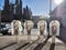 Four public telephones in a row, Rome