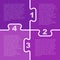 Four Purple Piece Puzzle Infographic. 4 Step.