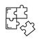Four puzzles icon. puzzles. Vector illustration eps 10