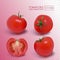 Four ripe red tomatoes. Photo-realistic vector illustration