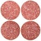 Four round pieces of a salami