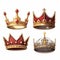 Four Royalty Crowns: Colorful Cartoon With Realistic Detailing