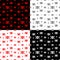 Four seamless background Jolly Roger. Image for wrapping paper, fabric, dress, t-shirt, bag.