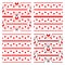 Four seamless vector patterns with panda bear in bathing suit and red polka dots and stripes