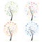 Four season. Made of heart tree. Spring, autumn, fall, summer tree vector illustration