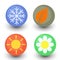 Four season vector icon set, seasonal button with glassy lustre