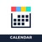 Four Seasons Calendar flat vector icon. Calendar line vector icon on white background with colorful square or days grid. Flat line