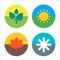 Four seasons flat thin icon set. Vector