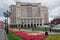 Four seasons hotel in Moscow and Manege Square, blooming flowers