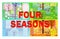 Four seasons nature background  in patchwork style