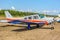 Four-seat light all-metal single-engined piston-powered airplane Piper PA-28R-201 Cherokee Arrow III OH-PEA on Karhula aviation