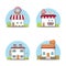 four sets of shop vector illustrations