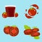 Four sets of Tomatto vector art