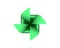 Four Sided Geometric Polygon Transformation. Symbolic Icon Template. Rainbow Pinwheel in Green Color