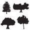 Four silhouette trees vector set