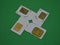 Four SIM cards for cell phones