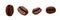 Four single coffee beans