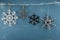 Four Snowflake Ornaments