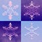 Four Snowflakes Christmas Background