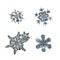 Four snowflakes isolated on white background