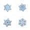 Four snowflakes isolated on white background