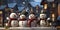 four Snowmen in a snowy wonderland