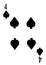 The four of spades card in a regular 52 card poker playing deck