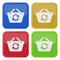 Four square color icons - shopping basket refresh