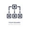 four squares icon on white background. Simple element illustration from Shapes concept