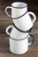 Four stacked Enamel Coffee Mug