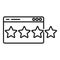 Four star video game rating icon, outline style