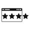 Four star video game rating icon, simple style