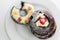 Four style Charcoal Chocolate donut