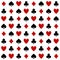 Four Suits Of Cards Pattern On A White Background