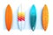 Four surfboards on a white background. Generative ai