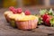 Four tasty fruit muffins