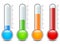 Four thermometers icons design